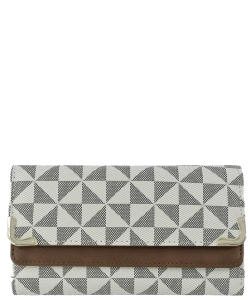 PM Monogram Tri-fold Clutch Cell Phone Wallet PM016 TAUPE
